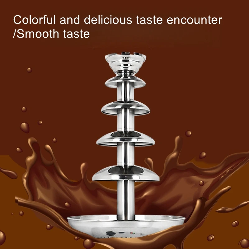 Commercial five story chocolate fountain machine self-service restaurant chocolate birthday booth shower waterfall machine