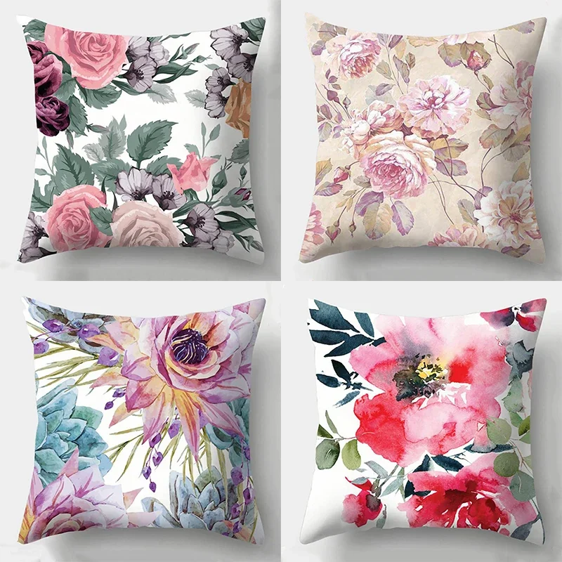 Elegant fashion floral decoration Pillowcase sofa cushion  Living room Bedroom Decoration Cushion cover Home decor