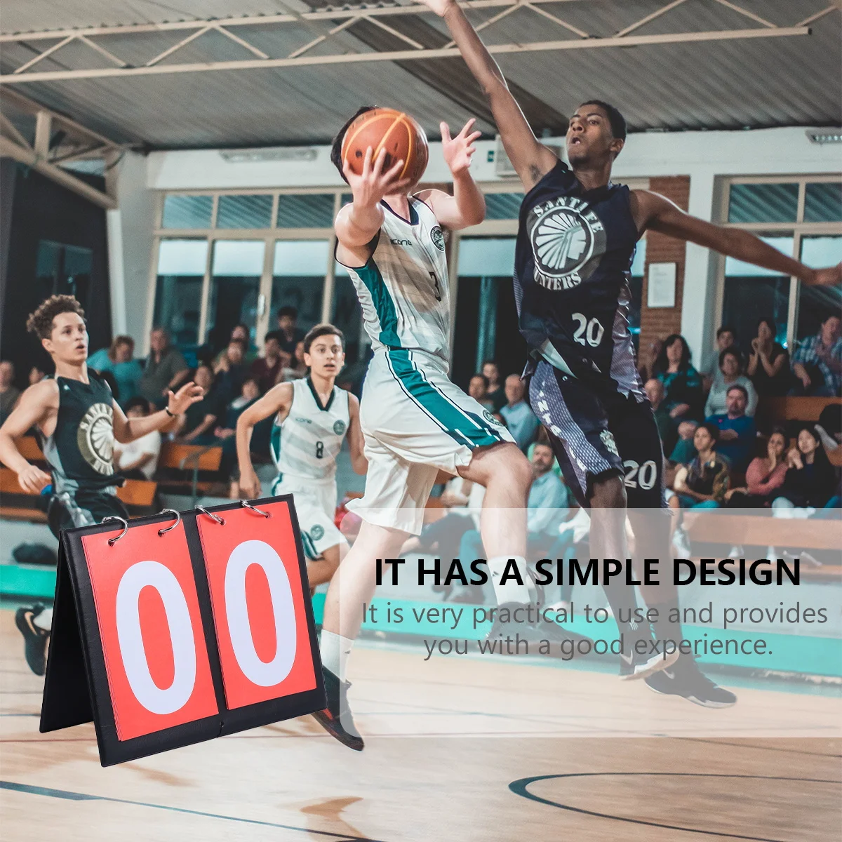 กระดานคะแนนบาสเก็ตบอลแบบพลิก 2 หลัก สำหรับกีฬา แบดมินตัน วอลเลย์บอล เทเบิลเทนนิส ว่ายน้ำ