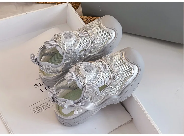 Kinder-Sandalen mit Atmungsaktivem Mesh, Sportliche Kindersandalen mit Zehenkappe, Sommer 2026 Neue Mädchen-Prinzessinnen-Freizeitschuhe mit Weicher Sohle – Detail 3