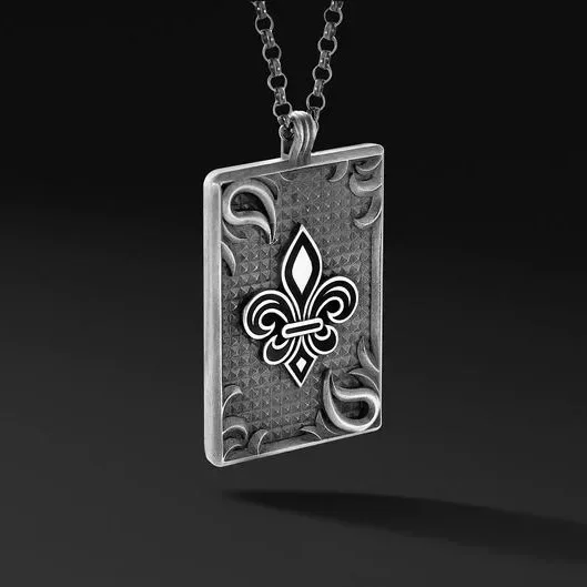 

Iris Tag Men's Personalized Hip Hop Titanium Steel Necklace European and American Retro Sweater Chain Long