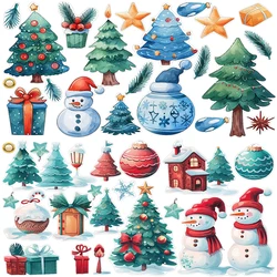 12 Styles 3D Christmas Decoration Wall Sticker For Kids Baby Rooms Self-adhesive Bedroom Wallpaper Holiday Decor Wall Decals