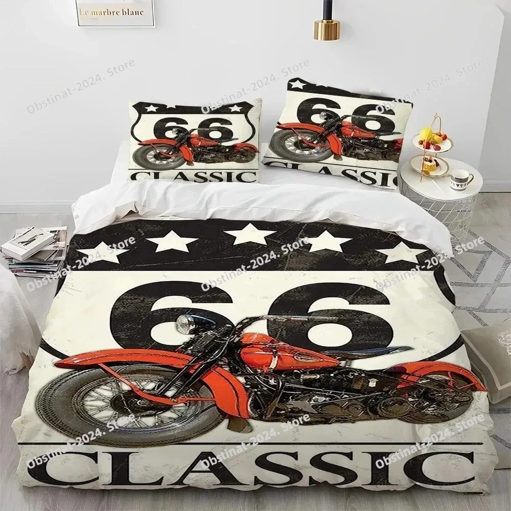 

Historic Route 66 Mother Road Bedding Set Printed Duvet Cover Pillowcase Single Double Style Queen King Size Sets