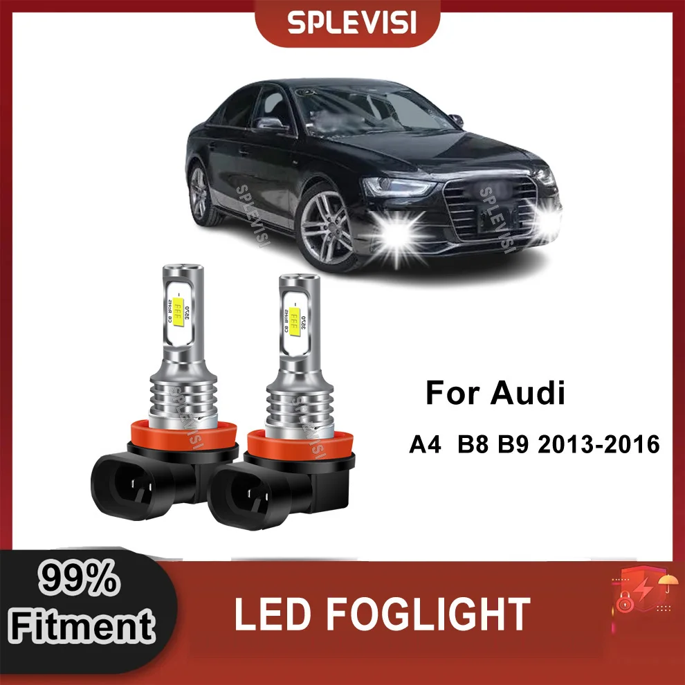 

2x 6000K White Front Fog Lamp Light Car Bulbs 12v For Audi A1 (8X) 2015-2018 A4 B8 B9 2013-2016 S4 2014-2016 Q5 2008-2016