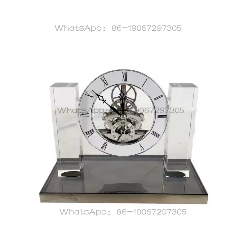 Modern Simple and Creative Crystal Glass Watch Ornament Model House Sales Office Home Entrance Desktop Decoration