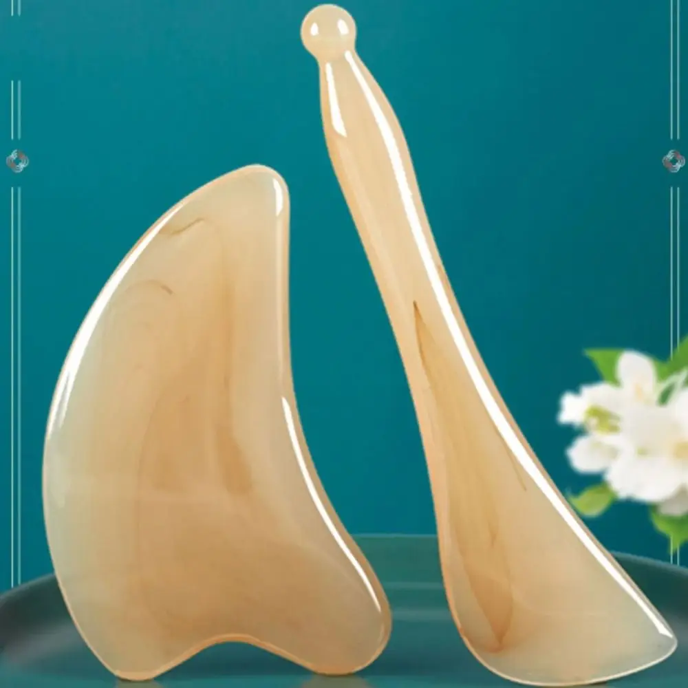 แบบพกพาเรซิ่นนวดคู่มือผิวขูด Guasha แผ่นหน้าคอกลับขา Gua Sha เครื่องขูดเครื่องมือ