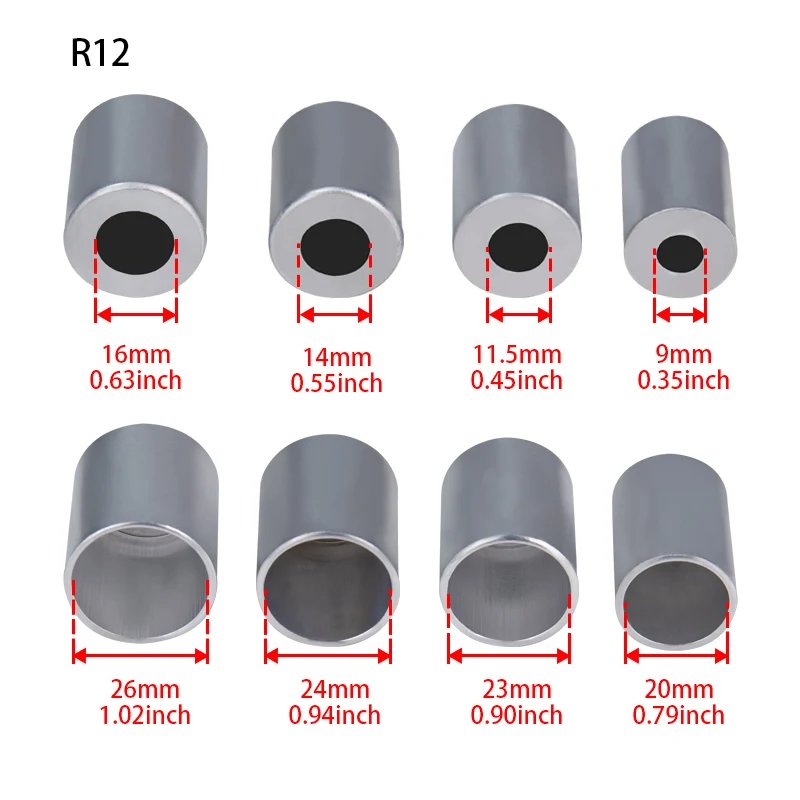 Aluminum Crimp Ferrule for Auto A/C Air Conditioning Standard / Reduced Barrier Refrigerant Hose 3/8\'\' 1/2\'\' 5/8\'\' 3/4\'\'