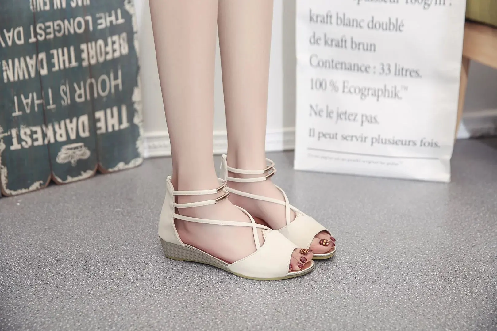 Women Sandals zipper Shoes Woman Wedges Sandals Women Summer Shoes Gladiator fashion open toe Sandals For Woman shoes 2019