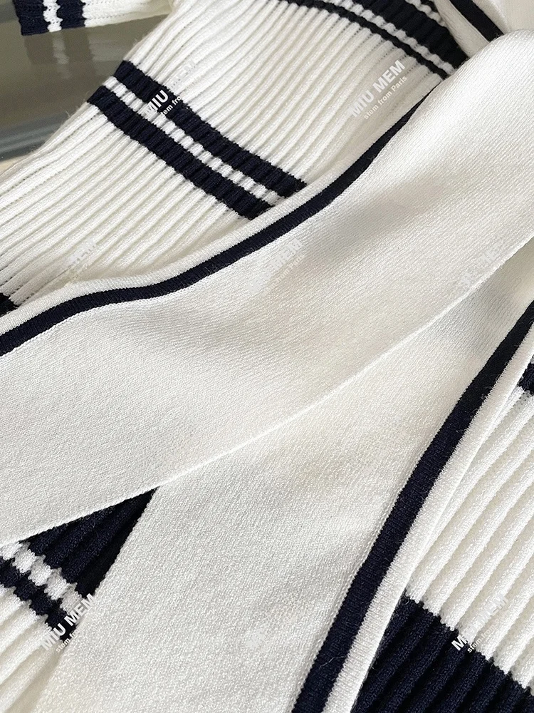 

Naval Collar Knitted T-irt Striped Preppy Sle Women's Summer Faion Top Quali Crtsmanip Regular Fit ort Sve