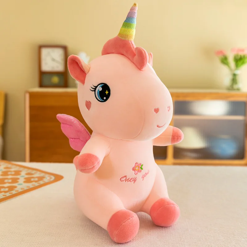 Unicorn Plush Toy Rainbow Pony Soft Skin friendly Unicorn Doll Children\'s Toy Birthday Gift Plush Unicorn with Wings