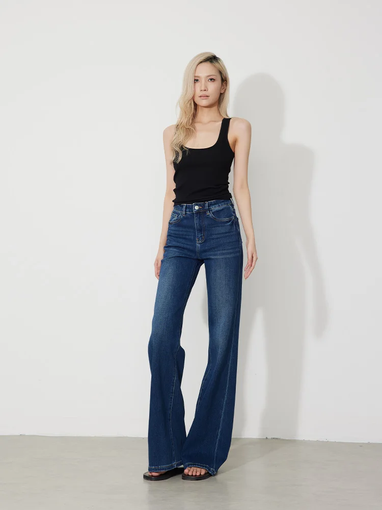 

Широкие джинсы с высокой талией, женские расклешенные длинные брюки, джинсовые брюки RUGOSAM, зимний сезон, женские брюки 25-29 лет