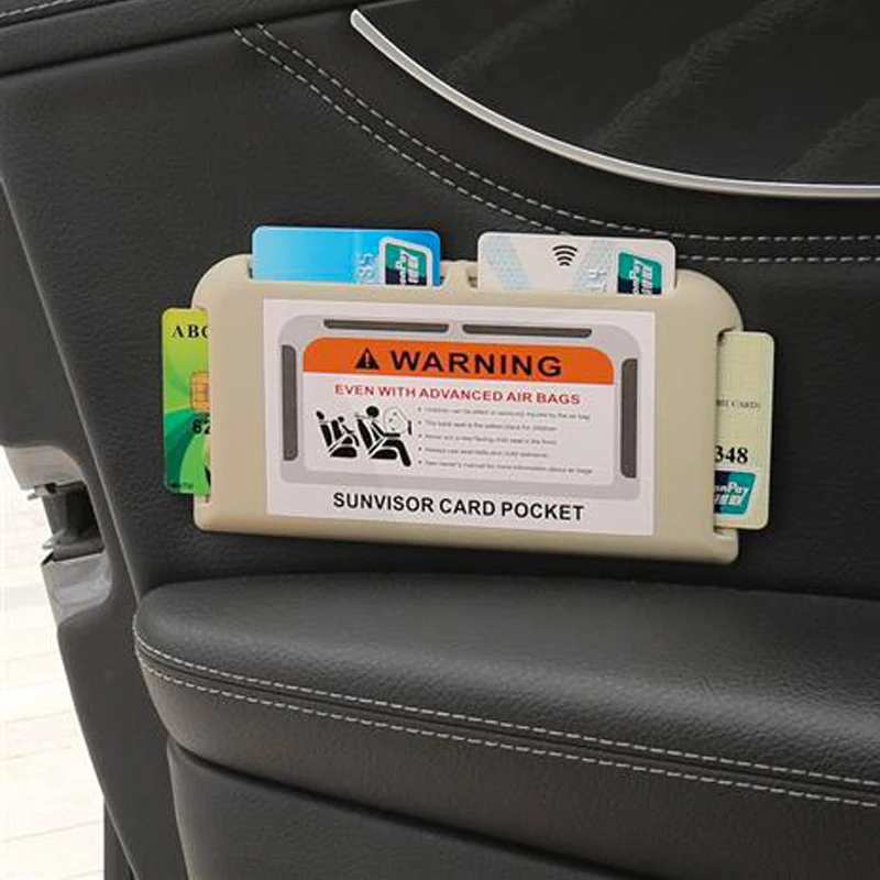 

Car Sun Visor Organizer Auto Interior Multi-Pocket for Card Clips Storage Universal Pasting Sunshade Storage Holder Car Accessor