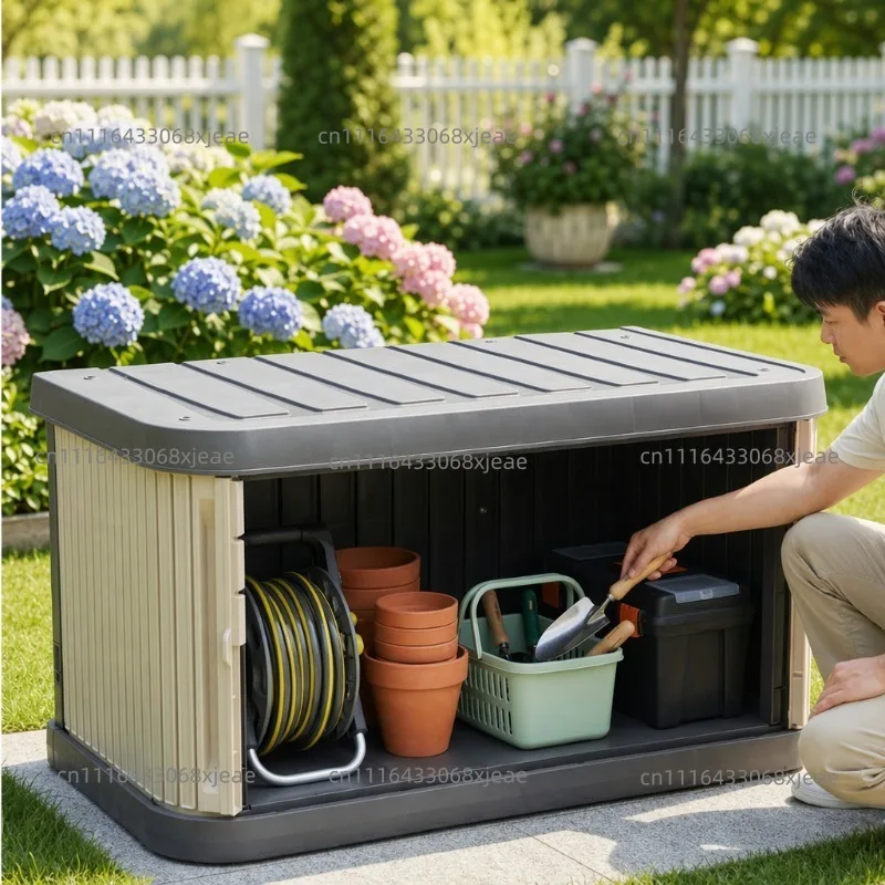 Storage Large Capacity Cabinet Gardening Tool Storage Box Garden Locker Sunscreen Waterproof Indoor and Outdoor Tool Cabinet