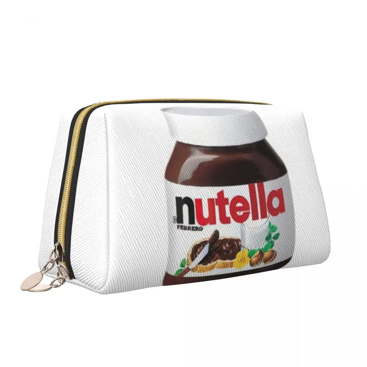 Cute Nutellas Pattern Cosmetic Bag Women Cute Big Capacity Makeup Case Beauty Storage borse da toilette