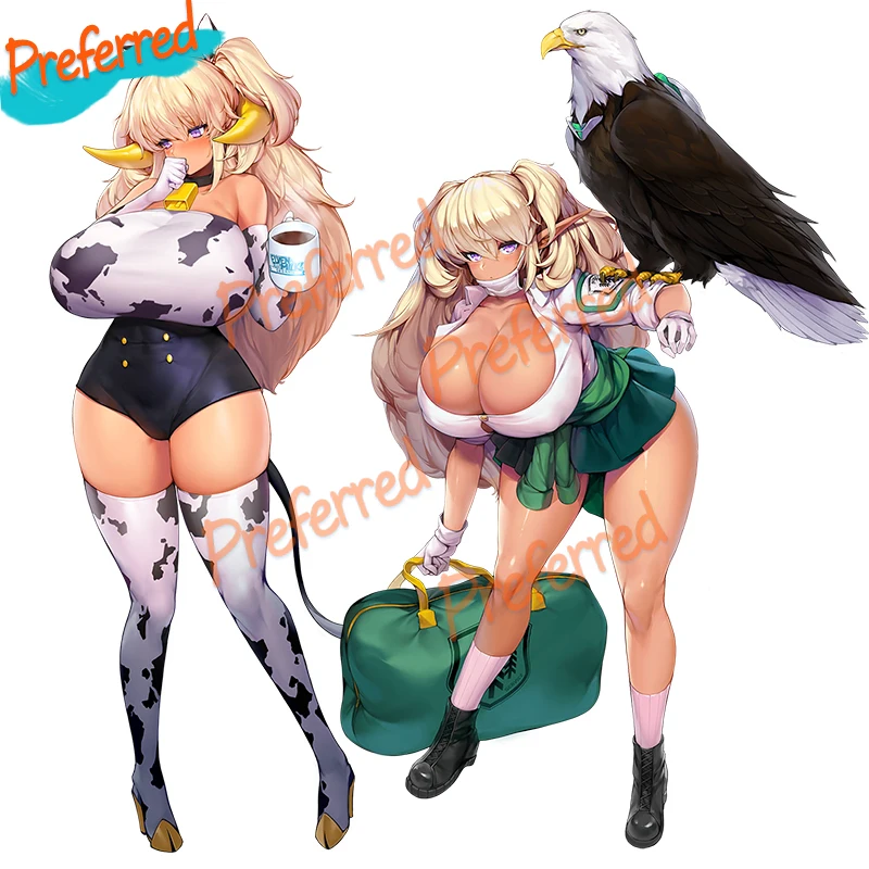 

High Quality Cow Hentai Sexy Girl Dark Elven Forest Ranger Last Origin Sticker for Label Refrigerator Label Car Stickers