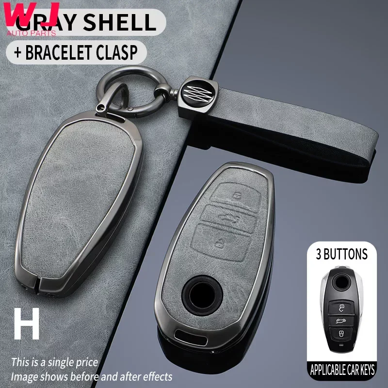 

Shell Fob Holder Keychain For VW Volkswagen Touareg 2017 2018 2019 2020 2021 Zinc Alloy Car Key Cover Case Protector Accessories