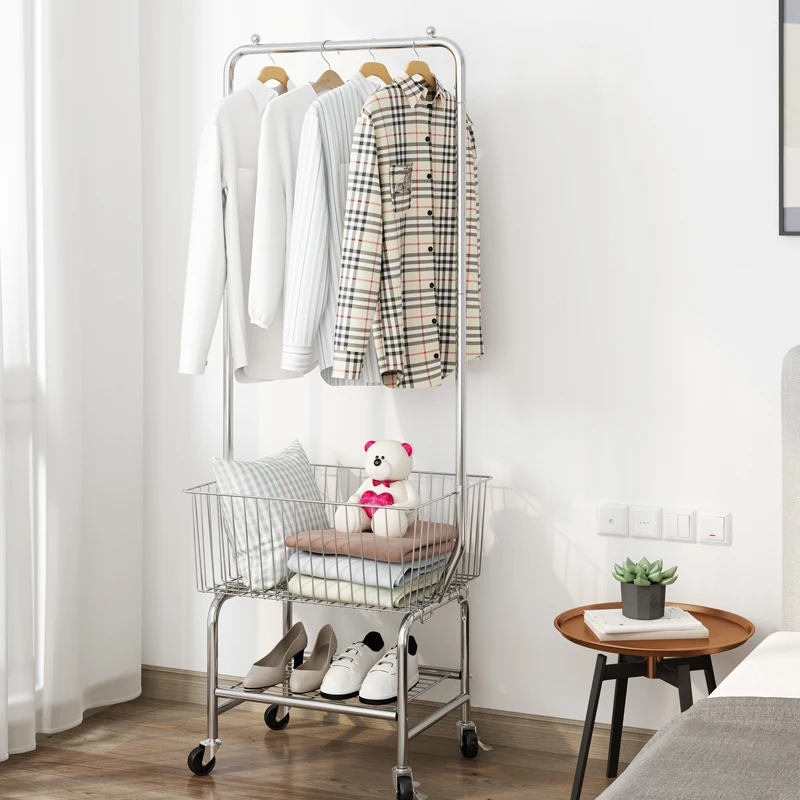 

Movable hanger Floor storage rack Drying rack Hanging hanger Floor bedroom Multifunctional cart