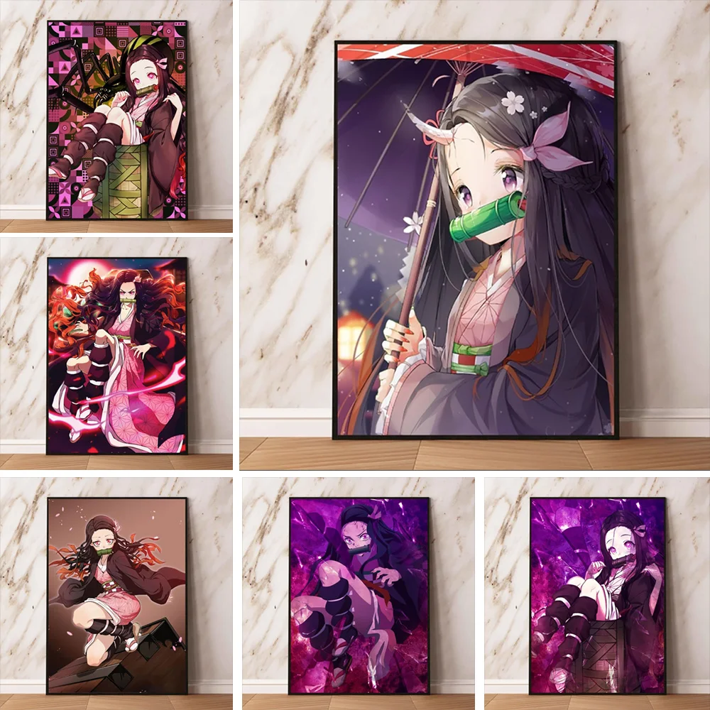 DIY Painting By Numbers Demon Slayer Kamado Nezuko Oil Painting Handmade Wall Art Bedroom Kids Room Decoration Home Deco