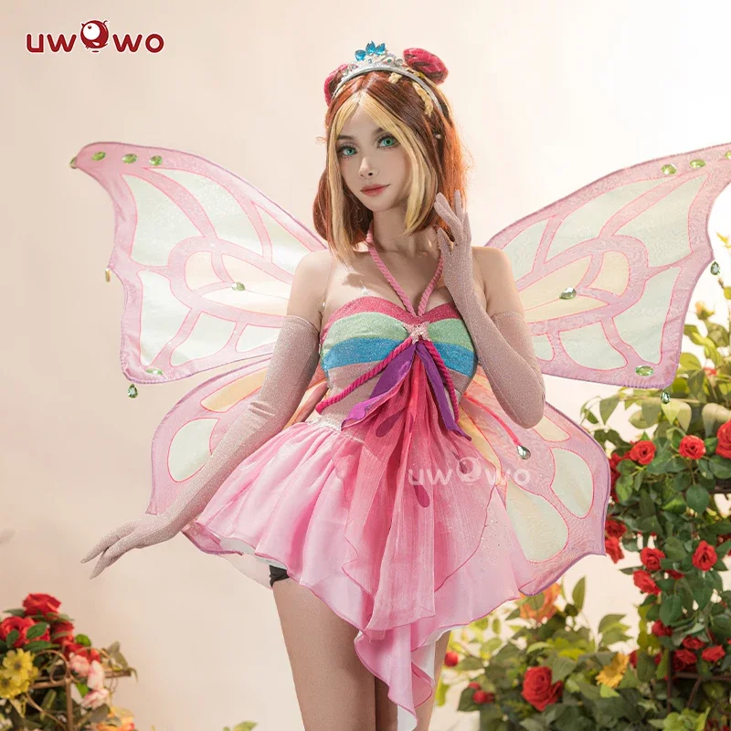 ในสต็อก UWOWO Bloomm Enchantixx Flora คอสเพลย์เครื่องแต่งกาย Big Fairy ปีกคอสเพลย์ชุดผีเสื้อ Fairy ผู้หญิง Wing @ 0Z *