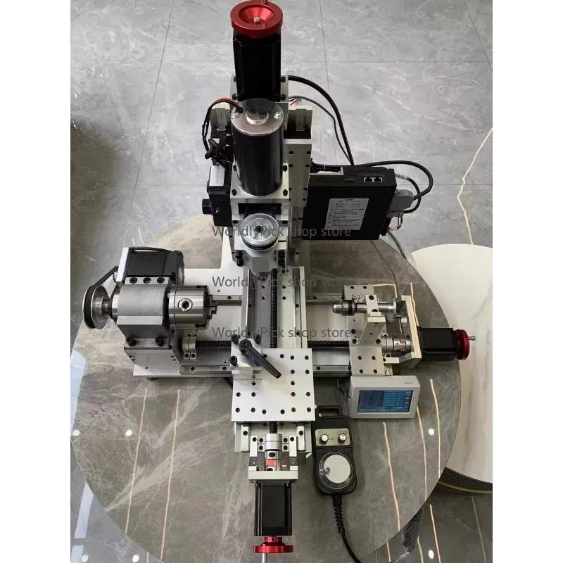 Home Mini CNC مخرطة متعددة الوظائف دليل الجمعية الدقة تحول طحن الحفر التكامل محرك معزز آلة أداة #3