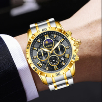 LIGE Top Brand Luxury Quartz Man Watch Casual Sport Waterproof Stainless Luminous Chronograph 24H Moon Phase Watches for Men+Box