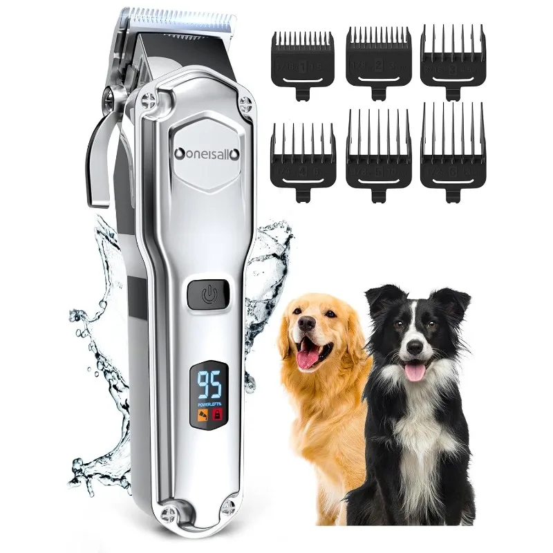 

oneisall Dog Clippers Grooming Thick Heavy Coats/Low Noise Rechargeable Cordless Shaver Stainless Steel Blade/Waterproof Shaver