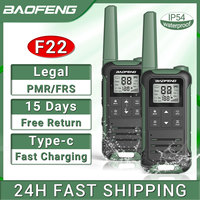 2pcs Baofeng F22 PMR446 FRS Walkie Talkie Licence-free Portable LCD Display VOX Two-way Radio Support Type-C Charger for Hunting