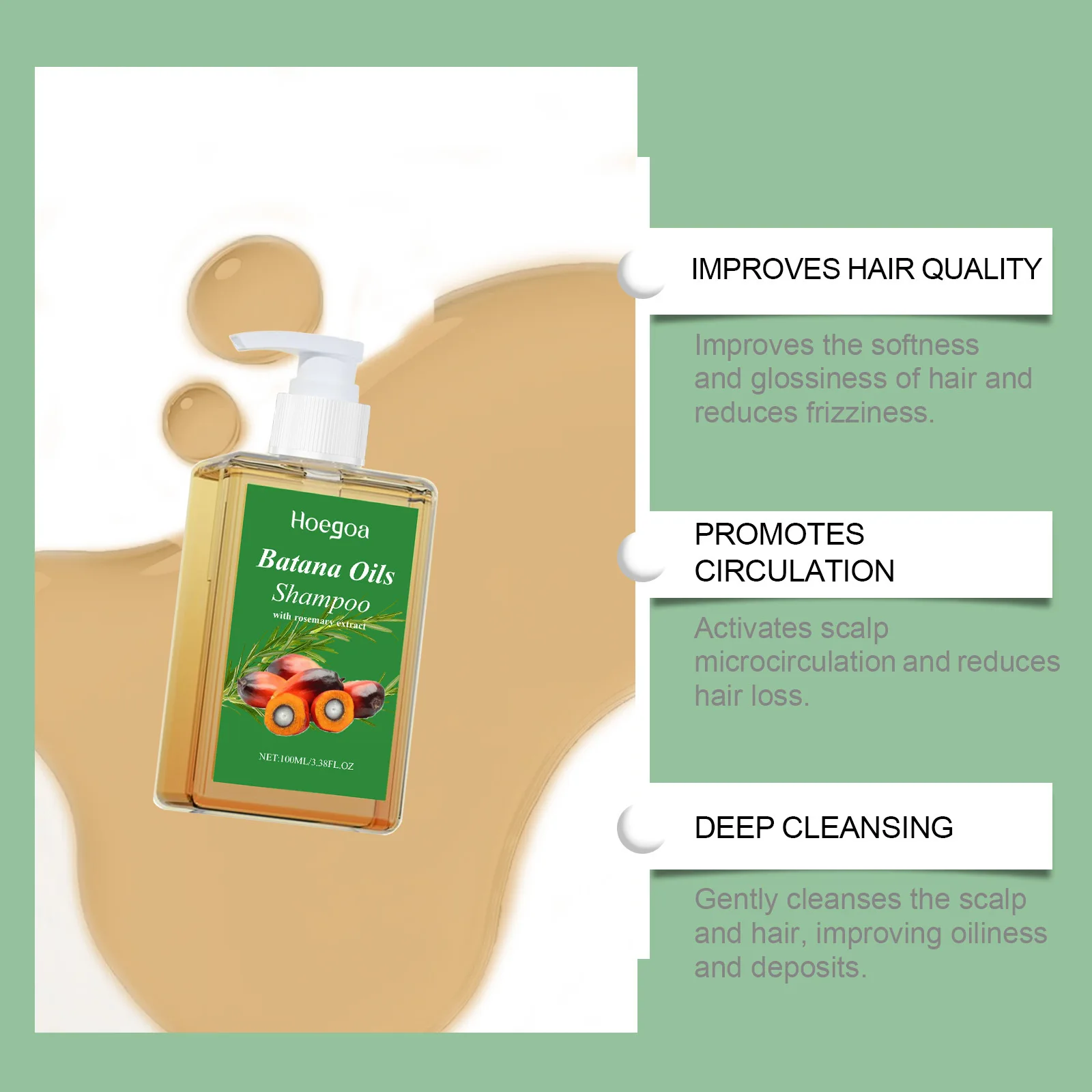 Shampoo de cuidados capilares 100ml suave e nutritivo, leve e suave, cabelo brilhante, emoliente, cuidado do cabelo