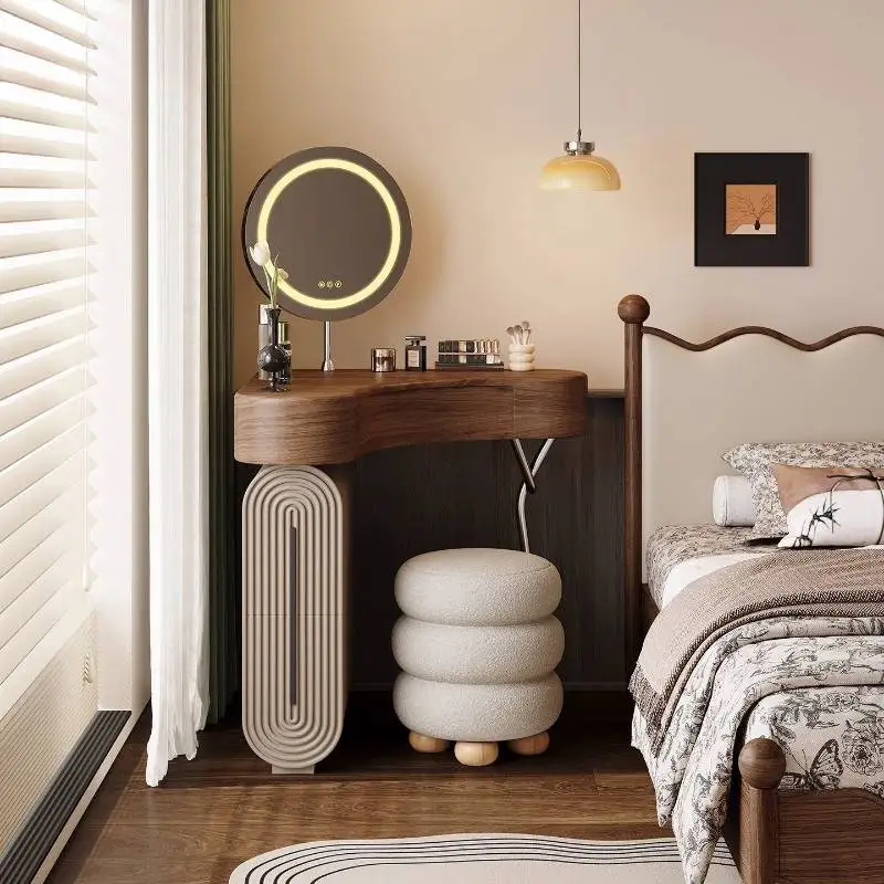 

Japan Luxury Vanity Desk Mirror Storage Small Lounges Bedroom Vanity Desk Dressers Makeup Modern Tocador Maquillaje Furniture