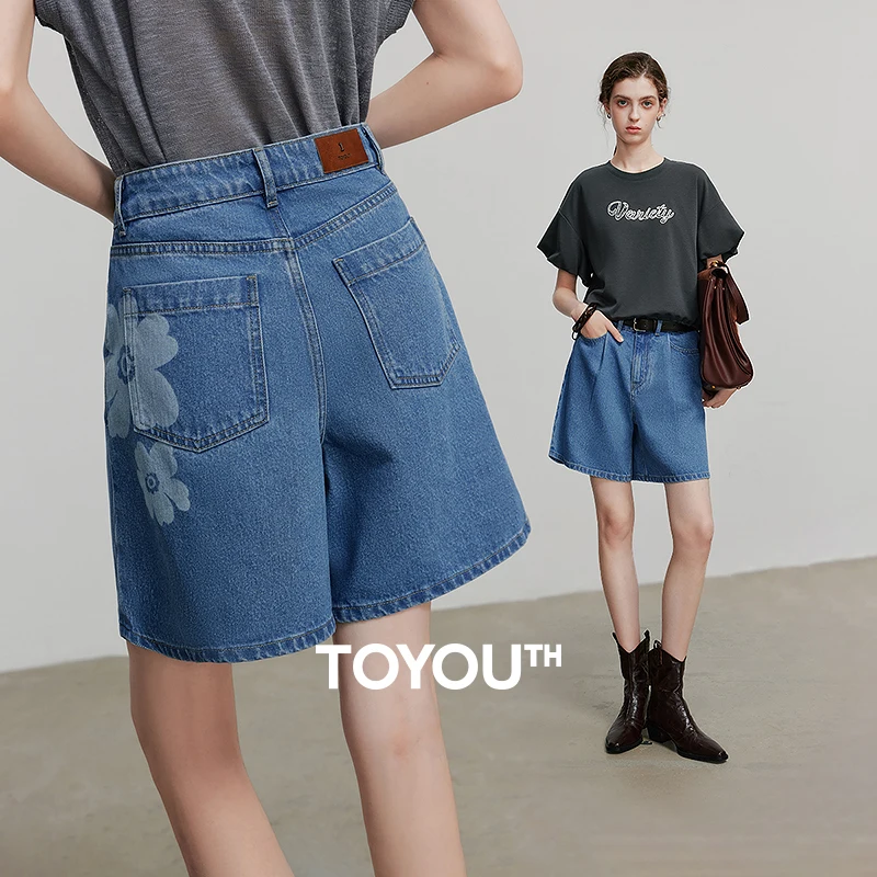TOYOUTH Women Casual Pants 2025 Summer New Stragith Wide Leg Long Pants8527035