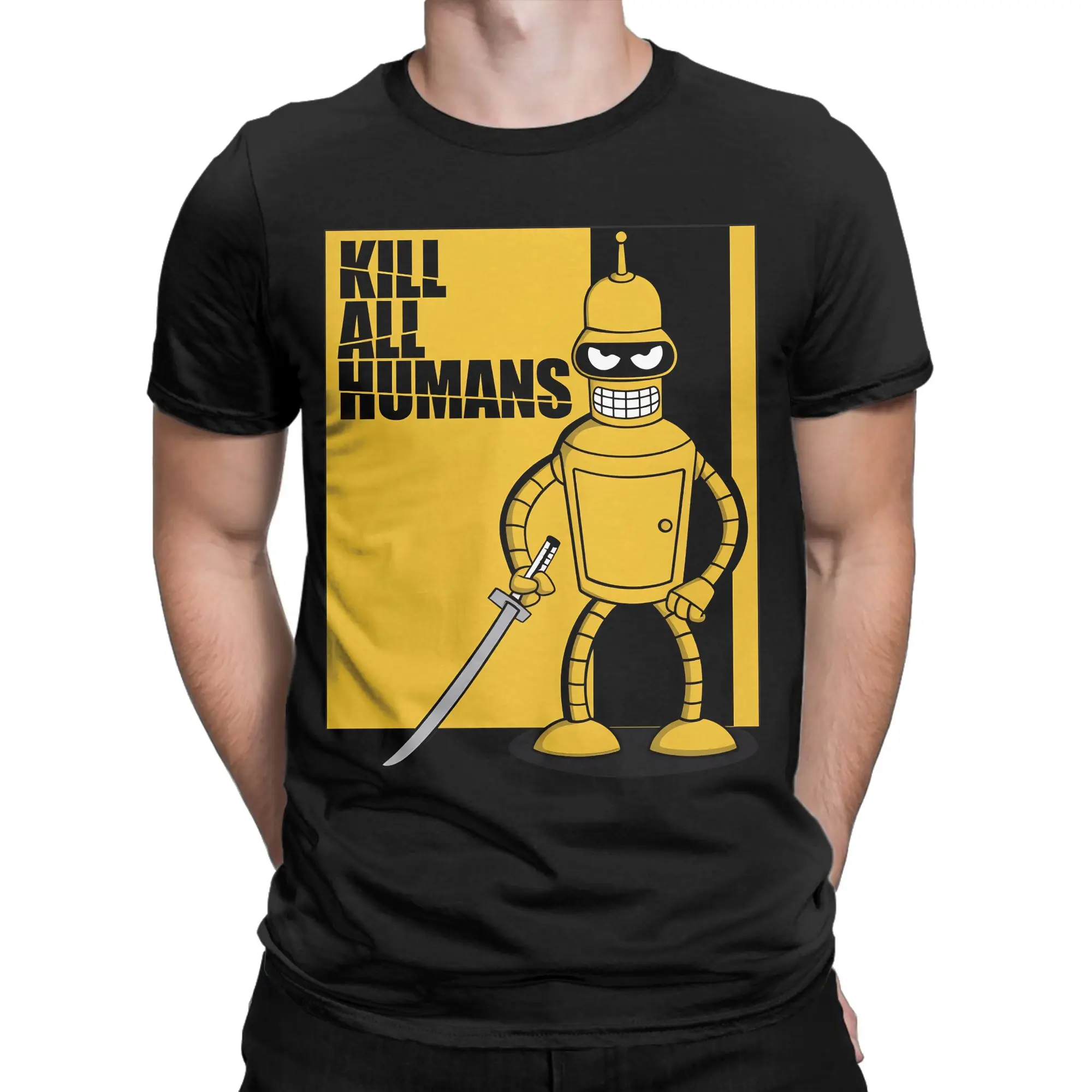 Benders Kill All Humans T Shirt Summer  Hip Hop T Shirts Couple Pure Cotton O Neck Oversized Clothes Short Sleeves Vintage Tops