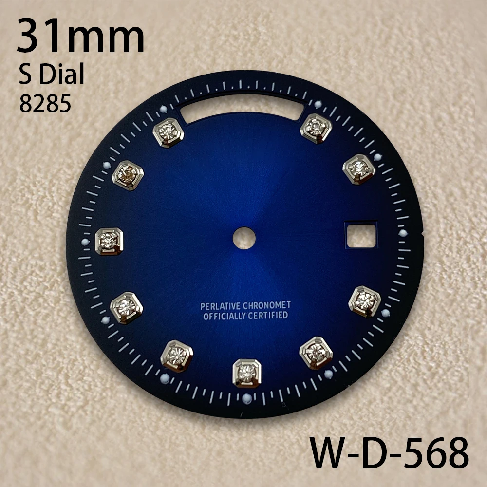 31mm S Logo Dial Day And Date Diamond Sunray Dial Suitable For 8285 Movement High Quality Watch Modification Accessories