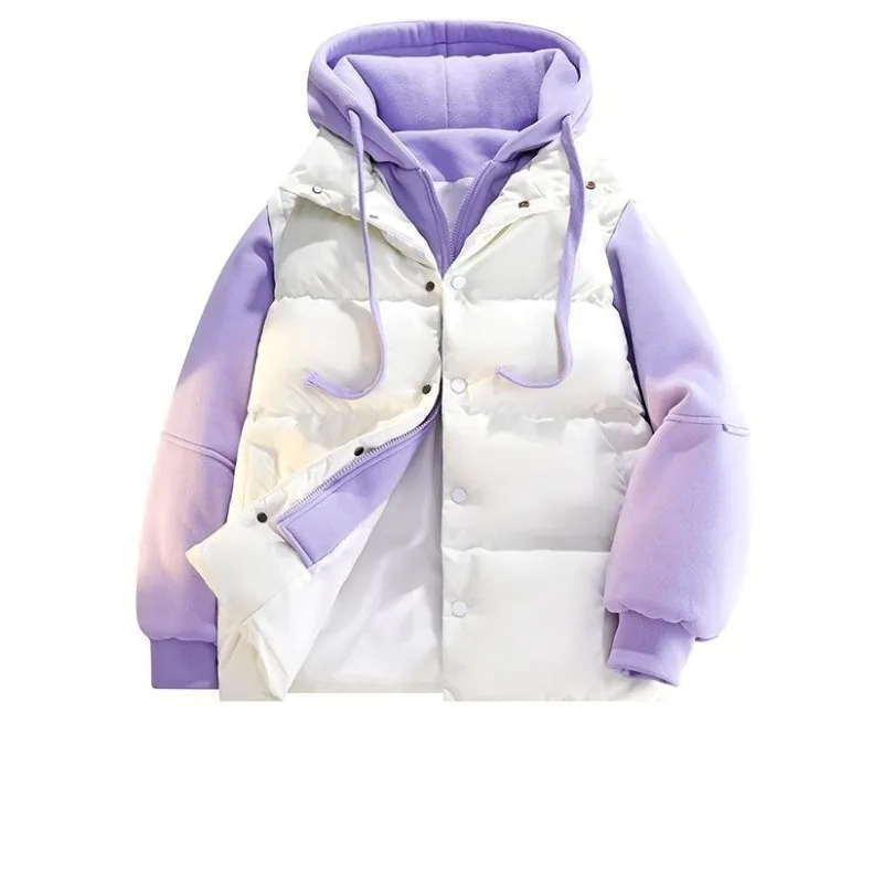 

Два пары мужских и женских теплых парных курток с капюшоном на хлопковой подкладке, модные пальто, новые куртки на хлопковой подкладке, осень и зима