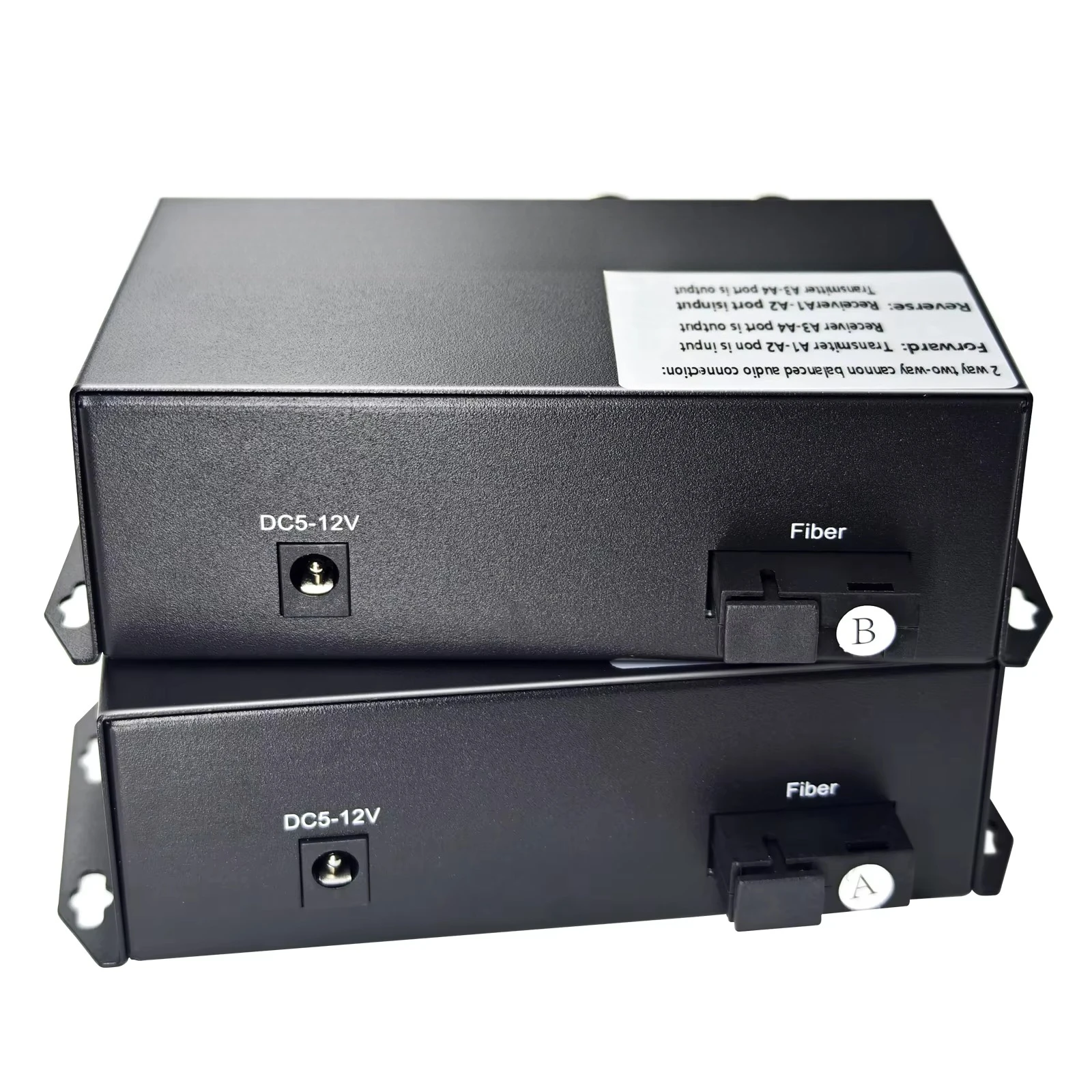 2-channel XLR Bidirectional Audio Optical Transceiver Metal Casing Plug and Play Lossless Transmission Suitable Monitoring Audio
