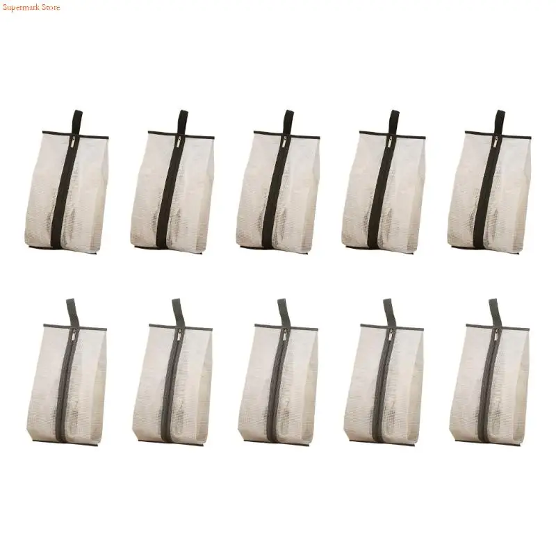 Q5WE 10Pcs Dustproof Shoe Storage Bags Waterproof Zippered Shoe Organiser Pouches For Home Travel Sports And Daily Use