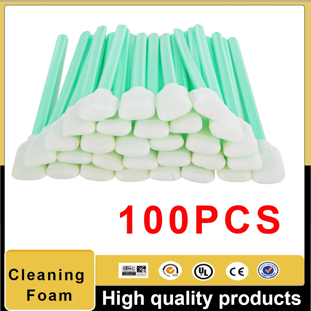 100-200PCS Cleaning Sponge for Inkjet Printer, Piezo Photo Plotter Head, PCB Board Clean Swab Foam Sponge, Compatible For Epson