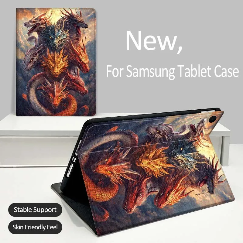 

Headed Dragon Illustration For Samsung Galaxy Tab A A7 A8 A9 A11 S6 S11 Lite Plus 10.1 10.4 10.5 Inch 2022 2025 Tablet Case