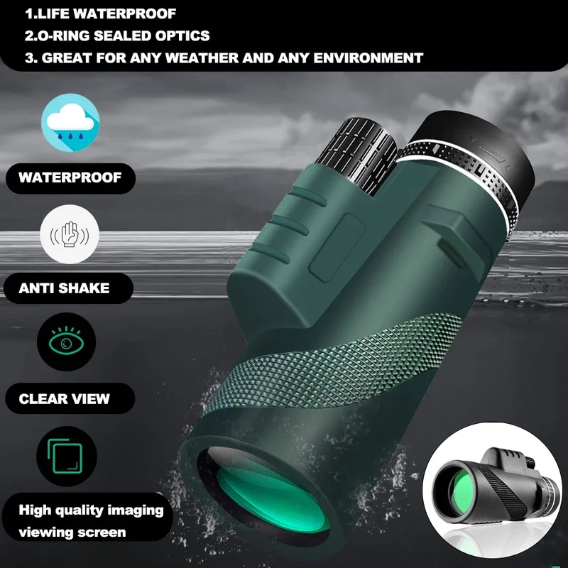80x100 Portable Zoom Telescope HD 5000M Folding Long Distance Mini Powerful Telescope For Hunting Sports Outdoor Camping Travel