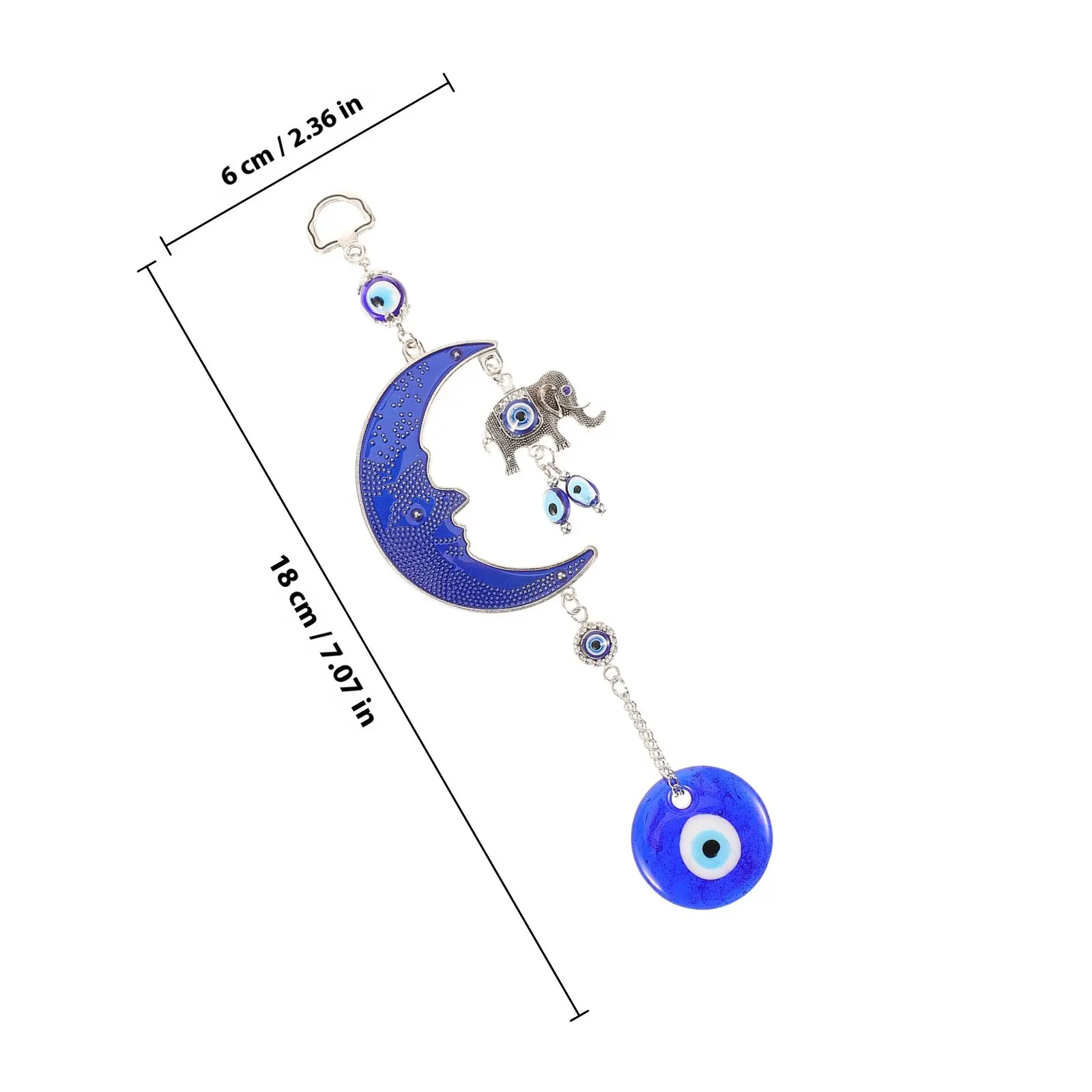 Evil Eye Hanging Wall Decor Elephant Decoration Ornament Decorations for Bedroom Blue