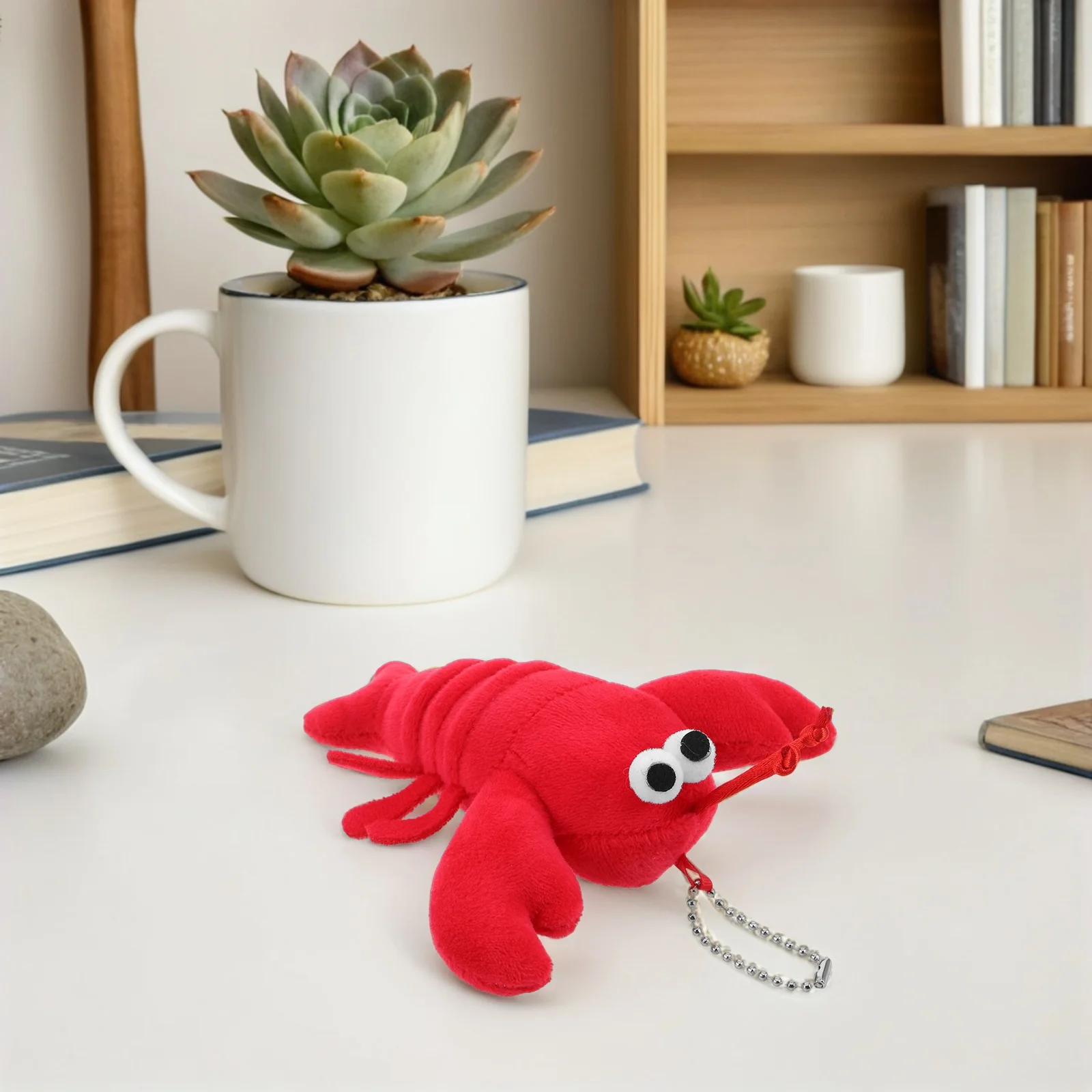 Porte-clés homard Adorable, breloque en peluche douce pour sac à main, sac à dos, Mini porte-clés pendentif, ensemble d'accessoires animaux mignons, 5 pièces