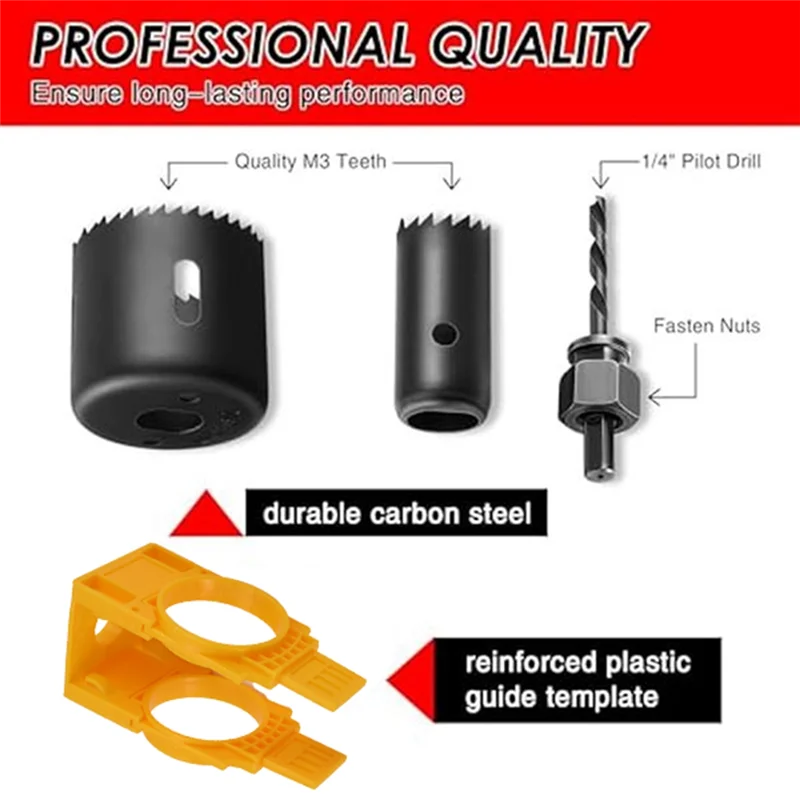 

ABHG-Upgrades Door Lock Installation Kit Door Hole Drilling Kit For Wood Door Door Lock Hole Saw Door Knob Installation Kit