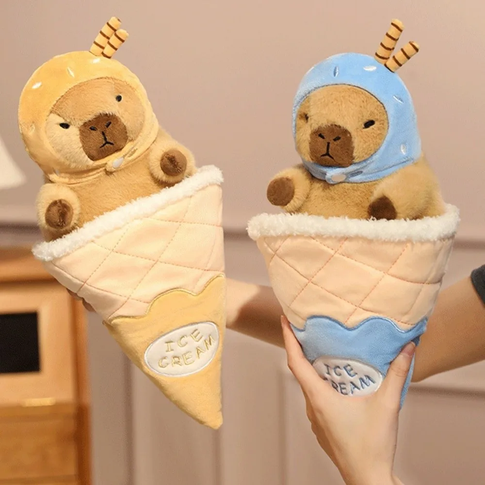 

Ice Cream Cone Capybara Plush Toy Cross Dressing Fluffy Capybara Plush Doll Soft Cute Capybara Stuffed Doll Kids Birthday Gift