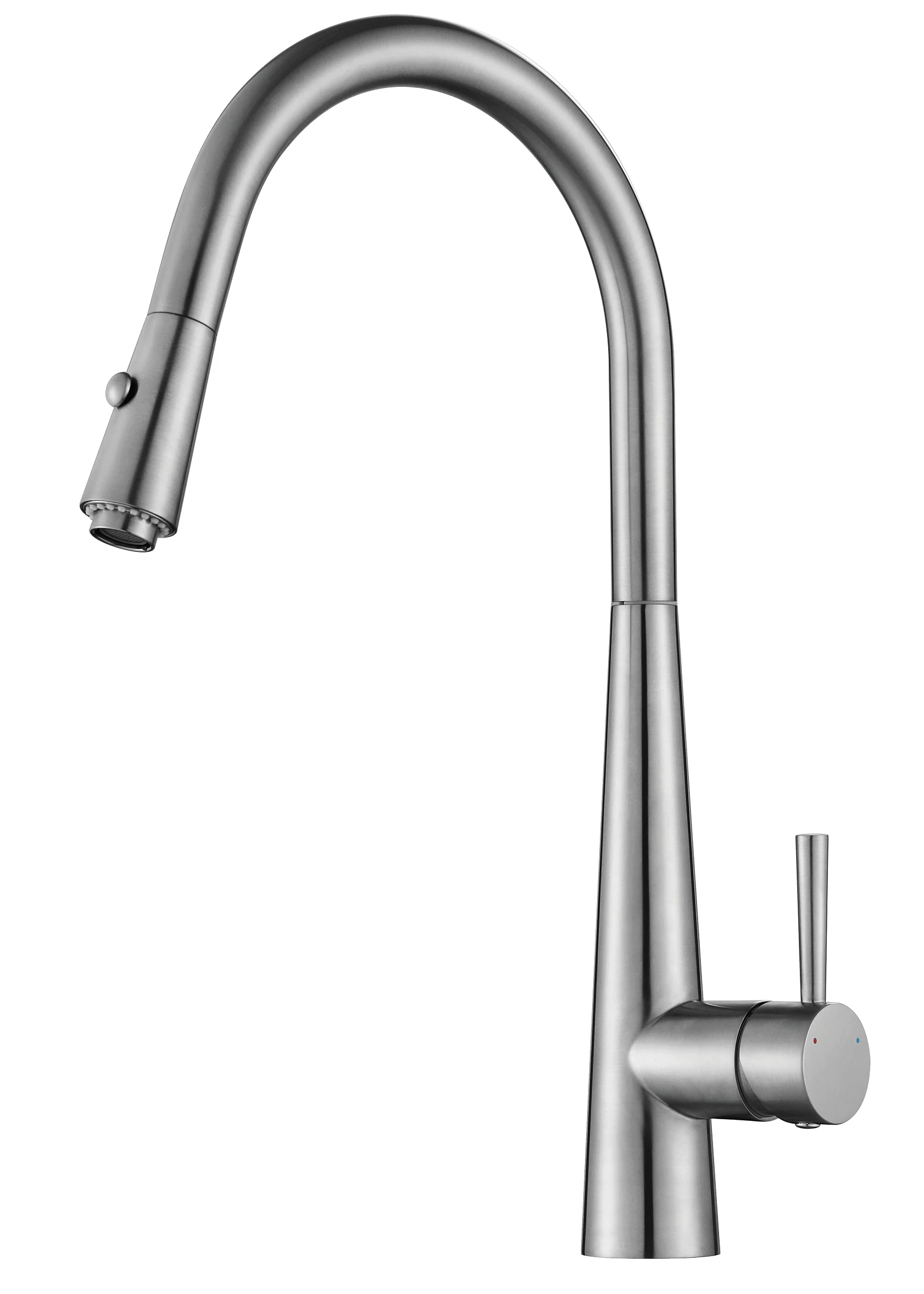 High Quality Single-Handle Brass Kitchen Faucet with Single-Hole Basin Mixer Installation