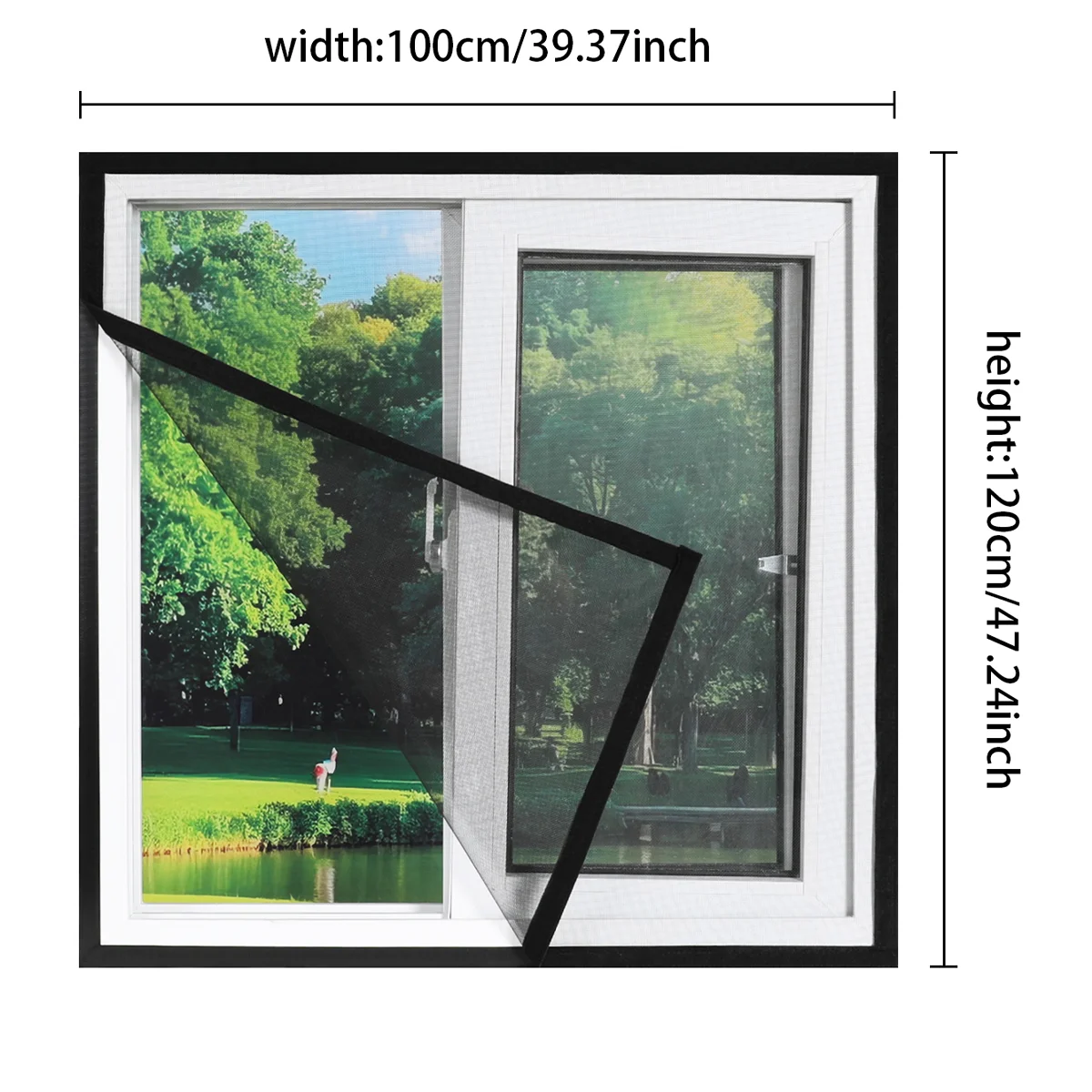 【200+ Multi-Size】 Black Insect Mosquito Screen Curtain Hook & Loop Easy Install Reusable Breathable Mesh Child-Safe Protection