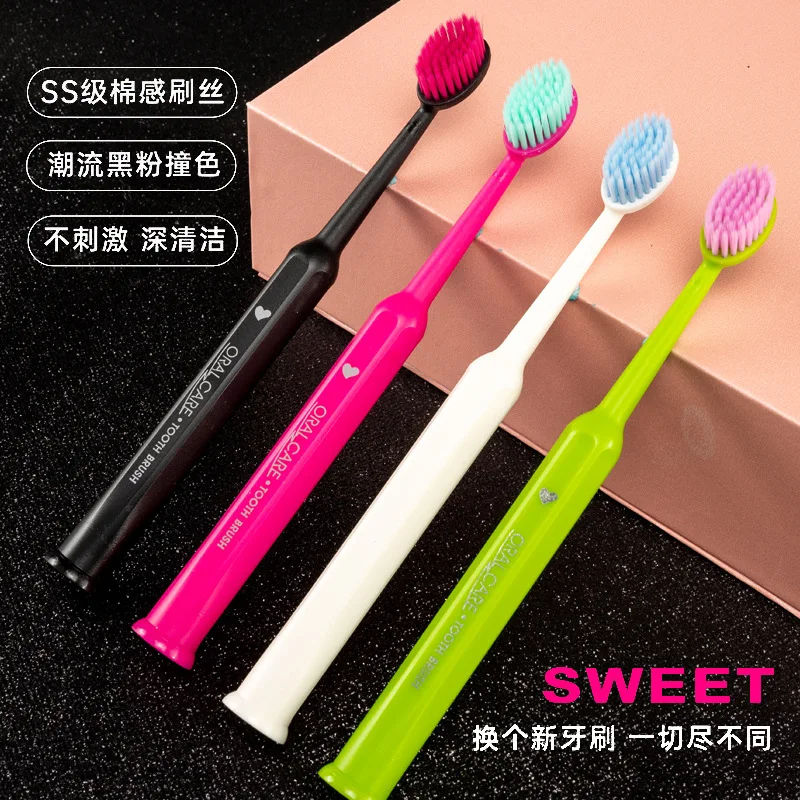 Large-head toothbrush with soft bristles for adults to clean teeth and gums at home