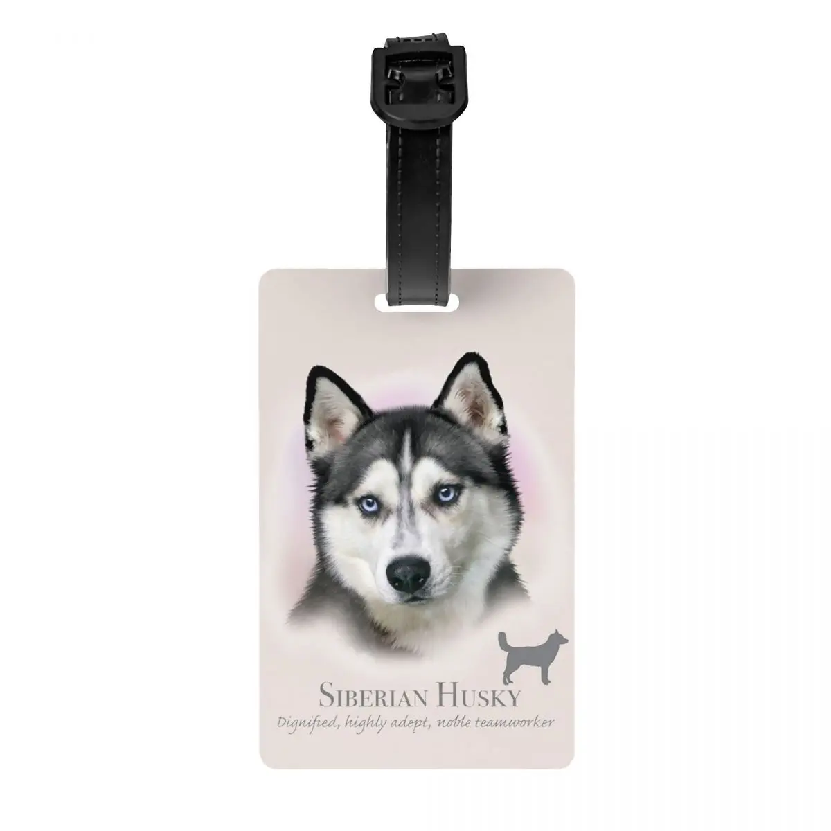 Etiqueta de equipaje Husky Siberiano personalizada, bolsa de viaje para perro, Maleta, cubierta de privacidad, etiqueta de identificación