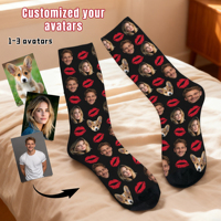 Customized socks for men and women Face-themed funny expression socks Personalized photo-customized socks Birthday gifts