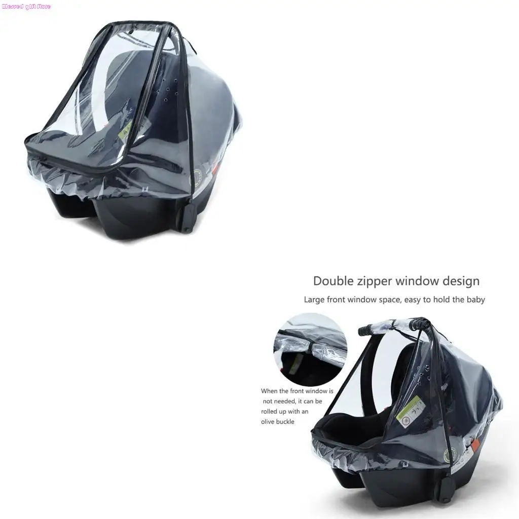 D0JC Baby Car for Seat Rain Cover EVA Stroller Waterproof Windproof Breathable Clear Raincoat for