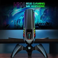 RGB Professional Live Streaming Microphone Condenser Desktop USB Noise Cancelling Podcast Mic PC Computer Studio Microphone