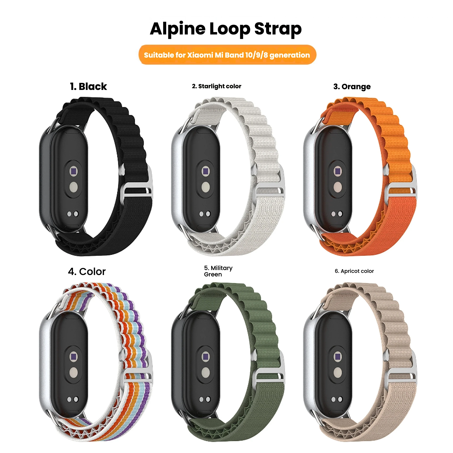 

Nylon Strap for Mi Band 10 9 8 Smart Bracelet Watch Band Strap for Mi Band 9 for Xiaomi Smart Band 8 Strap accessories
